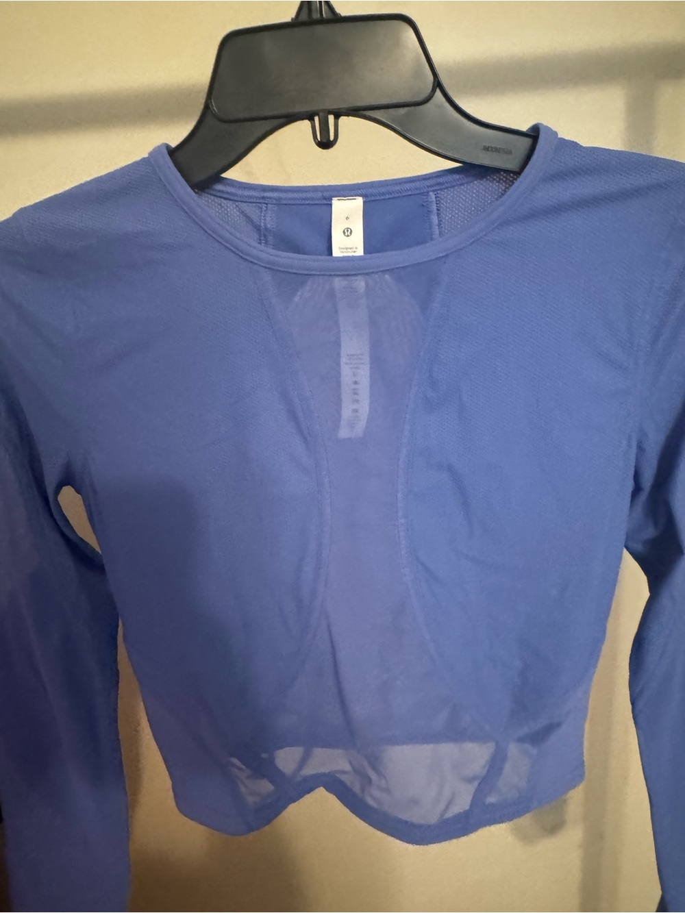 lululemon athletica Sheer Long-Sleeve Crop Top in Periwinkle - Picture 10 of 11